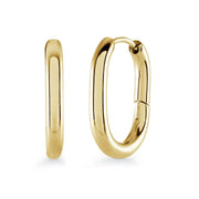 Italgem Veloria Mini Yellow Gold Plated Stainless Steel 12MM Oval Kid's Hoop Earrings