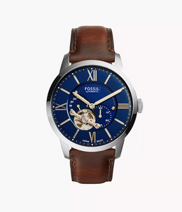 Fossil Townsman Men's Automatic Brown Leather Watch