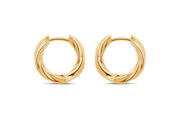 Casablanca Gold-Tone Sterling Silver Twisted Hoop Earrings: Large