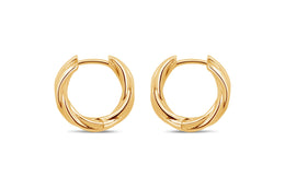 Casablanca Gold-Tone Sterling Silver Twisted Hoop Earrings: Small