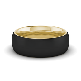 Bogart's Black Matte & Yellow Gold Tungsten Men's 8MM Wedding Band