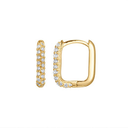 Casablanca Yellow Gold Plated CZ Hoop Earrings