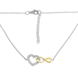 Casablanca Two Tone Infinity Heart Necklace