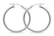 Casablanca Sterling Silver Tube Hoop Earrings