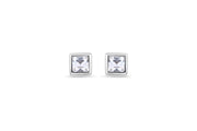 Casablanca Silver & Clear Crystal Stud Earrings