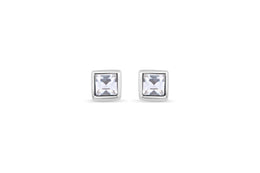 Casablanca Silver & Clear Crystal Stud Earrings