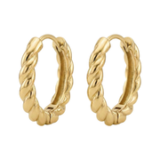 Casablanca Yellow Gold Plated Twist Hoop Earrings