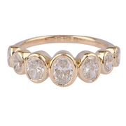 2.00CTW Lab Grown Diamond Oval 7 Stone Bezel Band