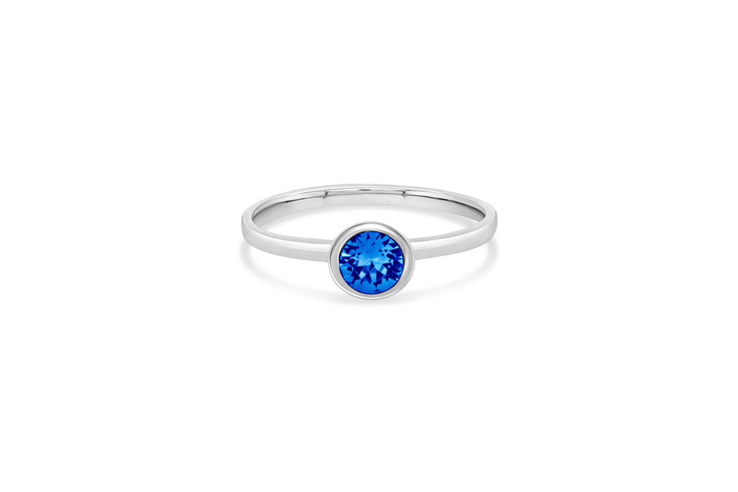 Casablanca Sapphire Crystal Round Bezel Ring