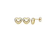 Casablanca Yellow Gold Plated Puffed Heart Stud Earrings