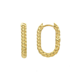 Casablanca Yellow Gold Plated Twist U-Hoop Earrings