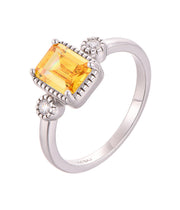 Casablanca Emerald Cut Sterling Silver Birthstone Ring