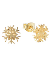 Casablanca Gold Plated Sterling Silver Snowflake Earrings