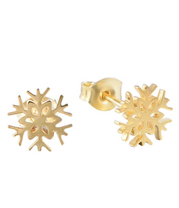 Casablanca Gold Plated Sterling Silver Snowflake Earrings