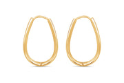 Casablanca Yellow Gold-Tone Sterling Silver Long Hoop Earrings: Large