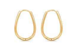 Casablanca Yellow Gold-Tone Sterling Silver Long Hoop Earrings: Large