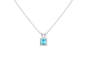 Casablanca Aquamarine Crystal Square Necklace