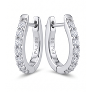 Casablanca Rhodium Plated CZ Hoop Earrings