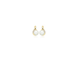 Casablanca Yellow Gold & Pearl Stud Earrings