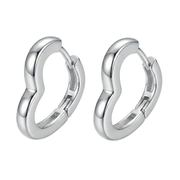 Casablanca Sterling Silver Heart Hoop Earrings