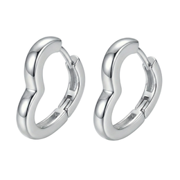 Casablanca Sterling Silver Heart Hoop Earrings