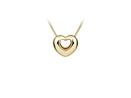Casablanca Yellow Gold Plated Puffed Heart Necklace