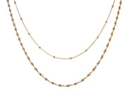 Casablanca Yellow Gold Plated Sterling Silver Beaded Layered Necklace