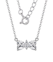 Casablanca Sterling Silver CZ Bow Necklace