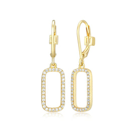 Elle Yellow Gold Plated Allure CZ Drop Earrings
