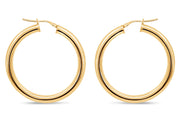 Casablanca Yellow Gold Plated Sterling Silver Smooth Hoop Earrings