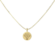 18K Yellow Gold Plated Round MemoraCarve Necklace