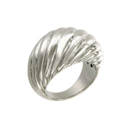 Casablanca Silver Crossiant Dome Ring