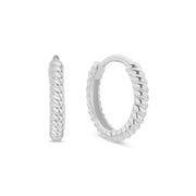 Casablanca Silver Twist Hoop Earrings