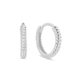 Casablanca Silver Twist Hoop Earrings