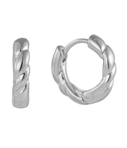 Casablanca Sterling Silver Small Twisted Hoop Earrings