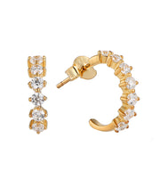 Casablanca Gold Plated CZ Half Hoop Earrings