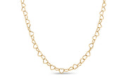 Yellow Gold Plated Sterling Silver Linked Hearts Necklace