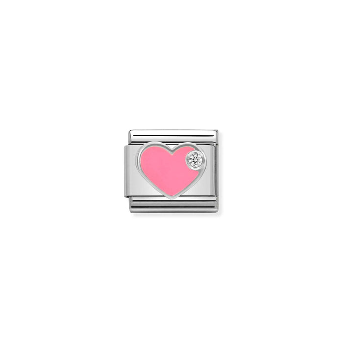 Nomination Italy Classic Link CZ Pink Heart Charm
