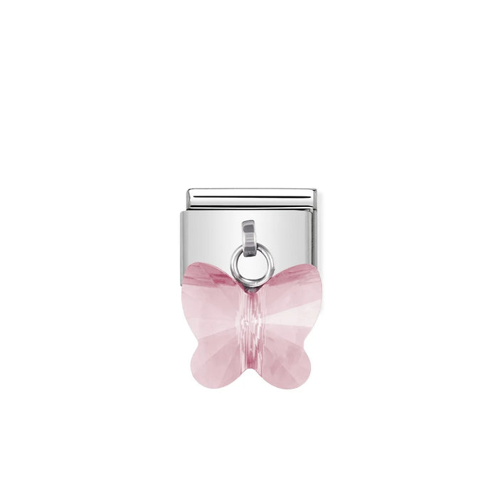 Nomination Italy Classic Link Crystal Pink Butterfly Charm