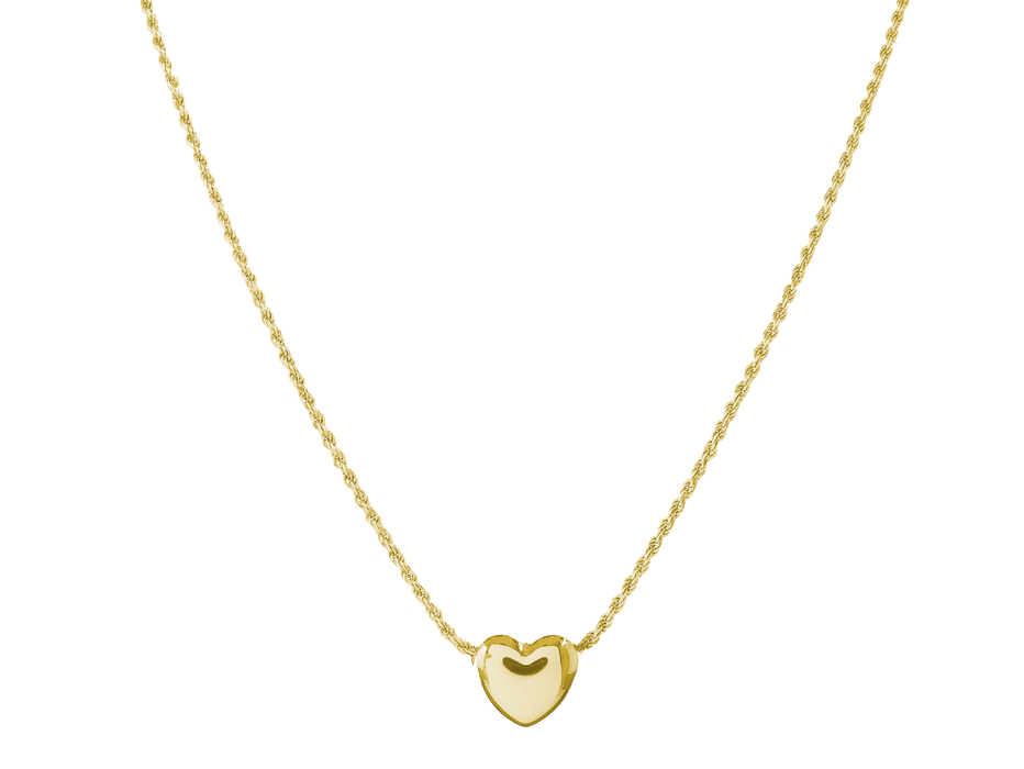 Casablanca Gold Plated Puffy Heart Necklace