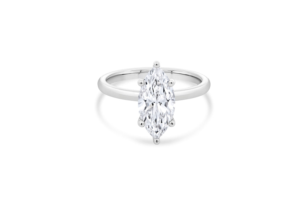 2.06CT Lab Grown White Gold Marquise Solitaire Engagement Ring