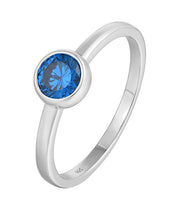 Casablanca Sterling Silver Bezel-Set CZ Birthstone Ring