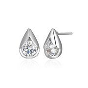 Elle Sterling Silver Tulip CZ Stud Earrings