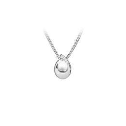 Casablanca Sterling Silver CZ Pearl Necklace