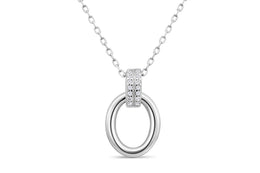 Casablanca Sterling Silver Circle Necklace