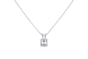 Casablanca Clear Crystal Square Necklace