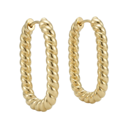 Casablanca Sterling Silver Twisted U-Hoop Earrings