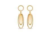 Casablanca Gold Plated Elongated Oval Earrings