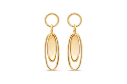 Casablanca Gold Plated Elongated Oval Earrings