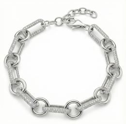 Casablanca Sterling Silver Gypsy Link Bracelet
